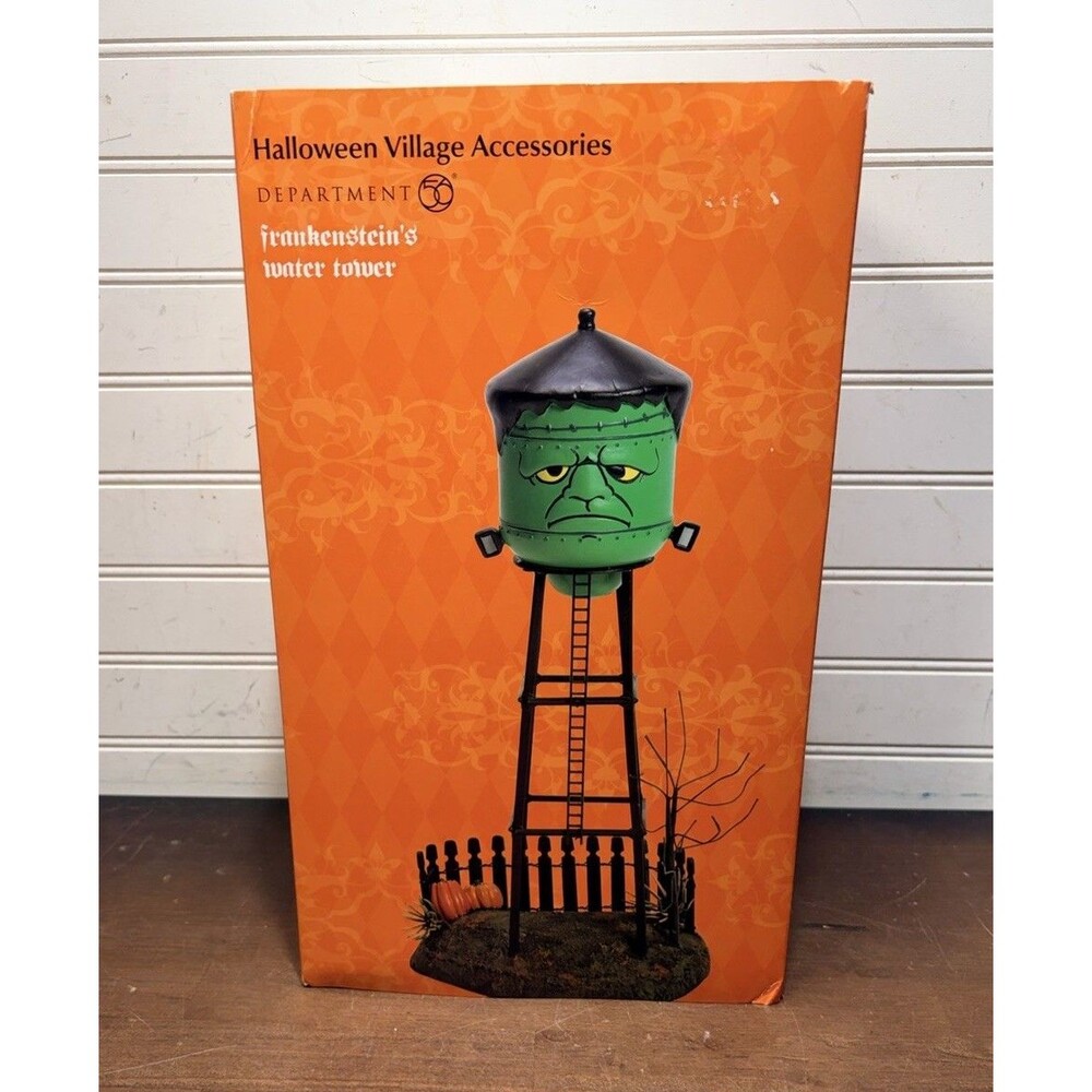 NIB Dept 56 Halloween Village Accessories Frankenstein's Water Tower NEW